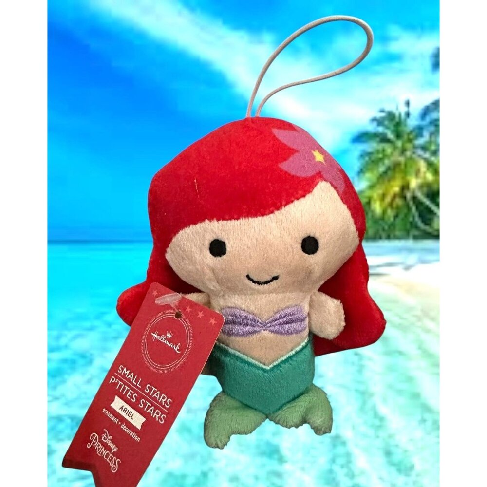 Hallmark Disney Ariel Mermaid Small Stars Plush Christmas Ornament Princ…